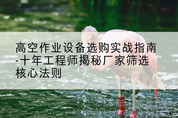 索县剪叉式升降机厂家-高空作业设备选购实战指南-十年工程师揭秘厂家筛选核心法则